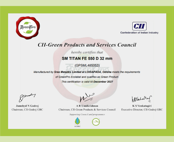 Green Pro Certificate 550D